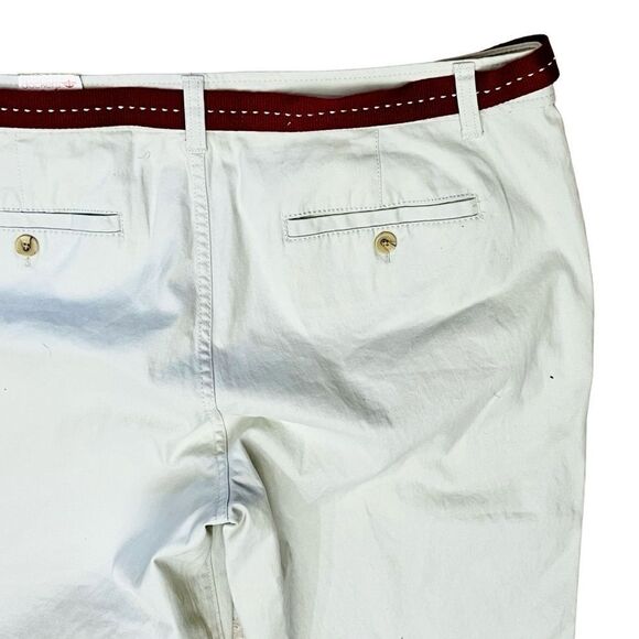 NEW Dockers Ivory Capri Cropped Maroon/Belted Pants Truly Slimming Stretchy 14 - Picture 6 of 15
